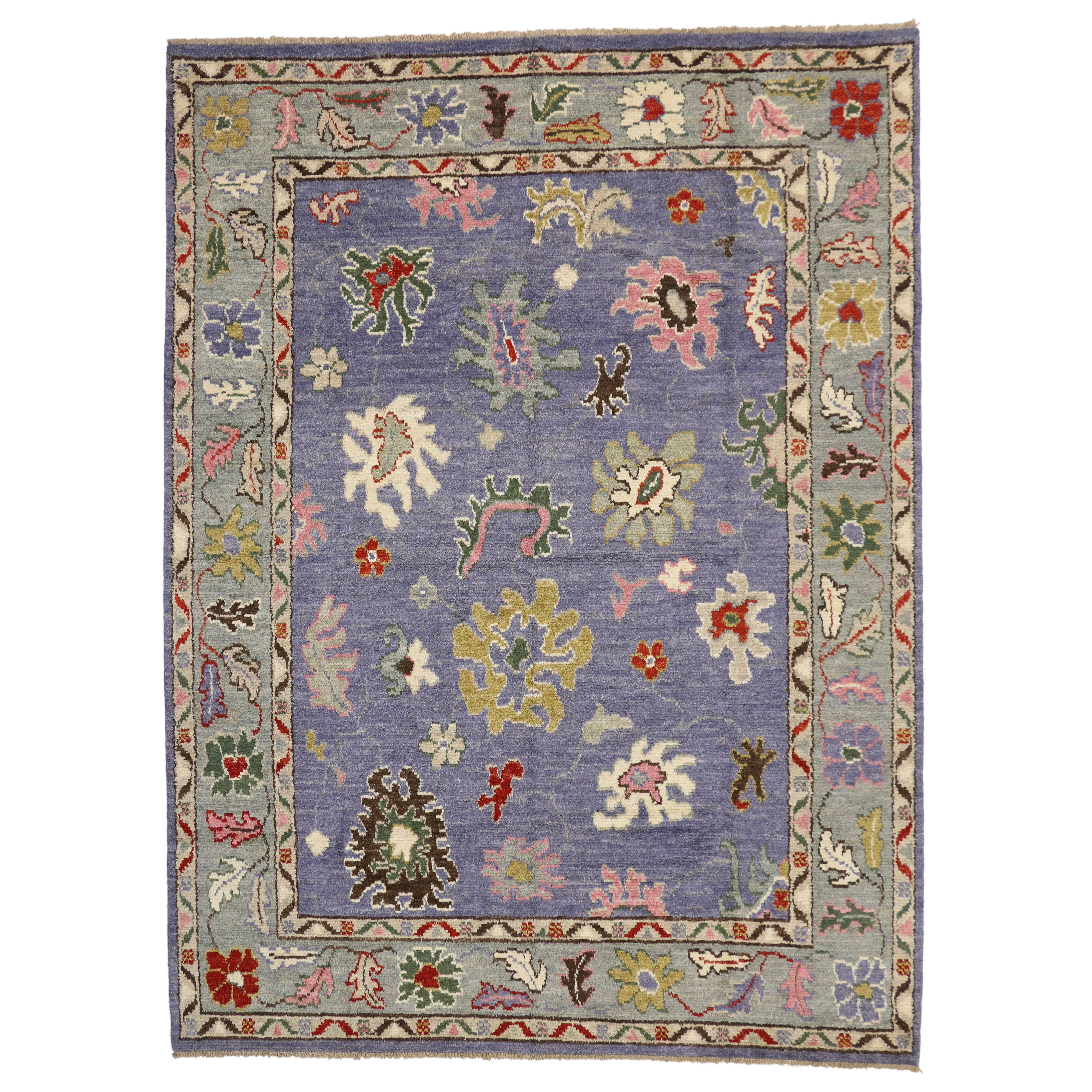 New Contemporary Oushak Area Rug with Memphis Design and Postmodern ...