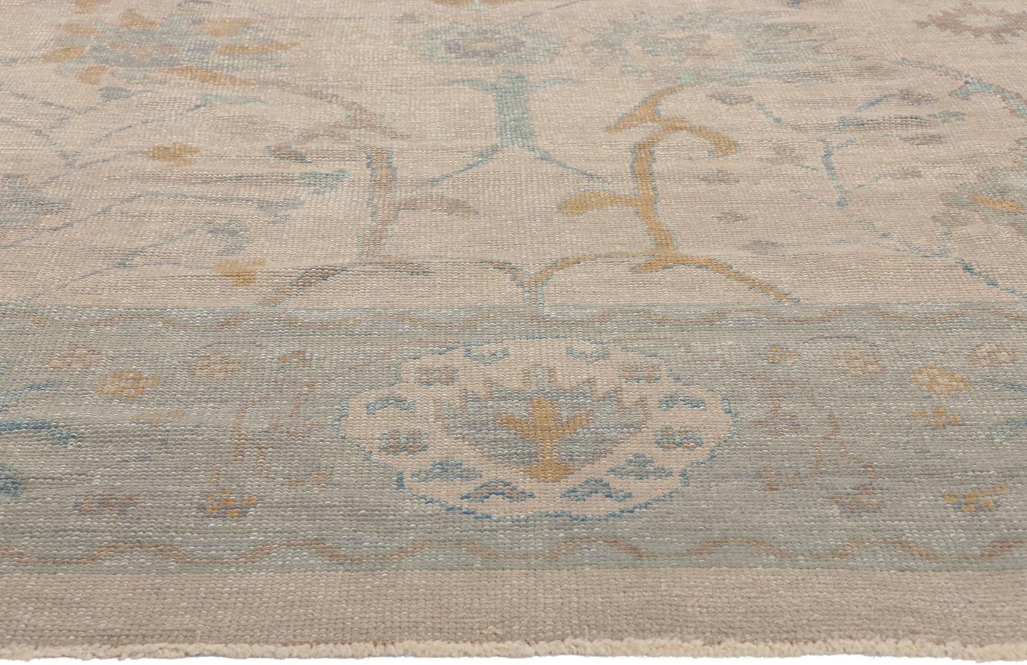 Modern Oushak Turkish Rug, Biophilic Design Meets Quiet Luxury In New Condition For Sale In Dallas, TX
