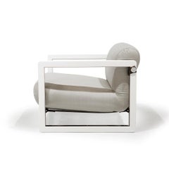 Saccu Outdoor Armchair by Myface: Modern White Aluminum & Acrylic