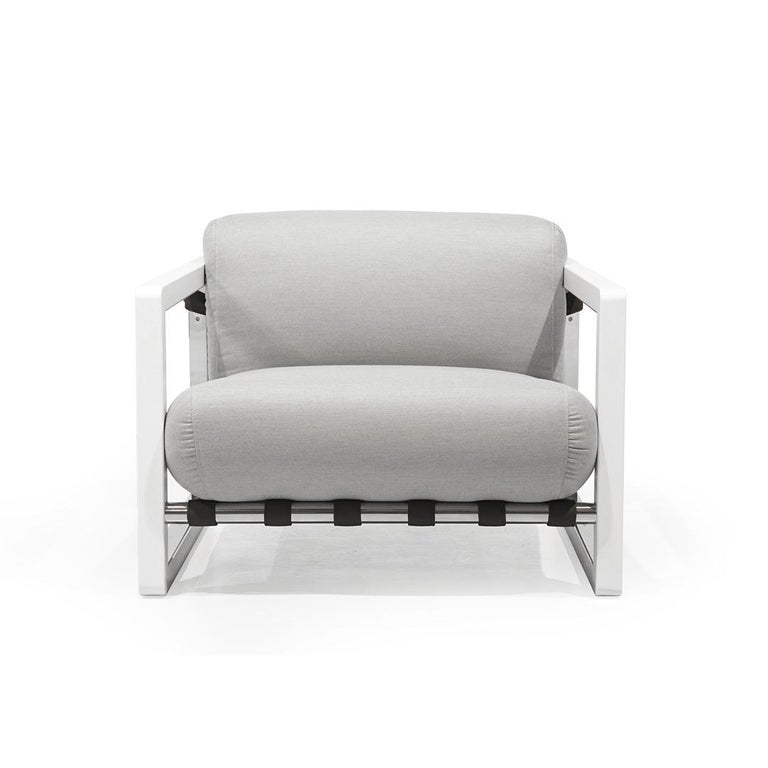 Modern White Outdoor Chair Stainless Steel For Sale at 1stDibs