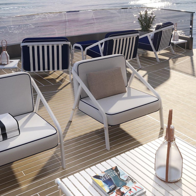 Modern Stainless Steel Outdoor Center Table For Sale at 1stDibs