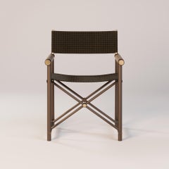 Sedia da esterno moderna con tessuto impermeabile marrone