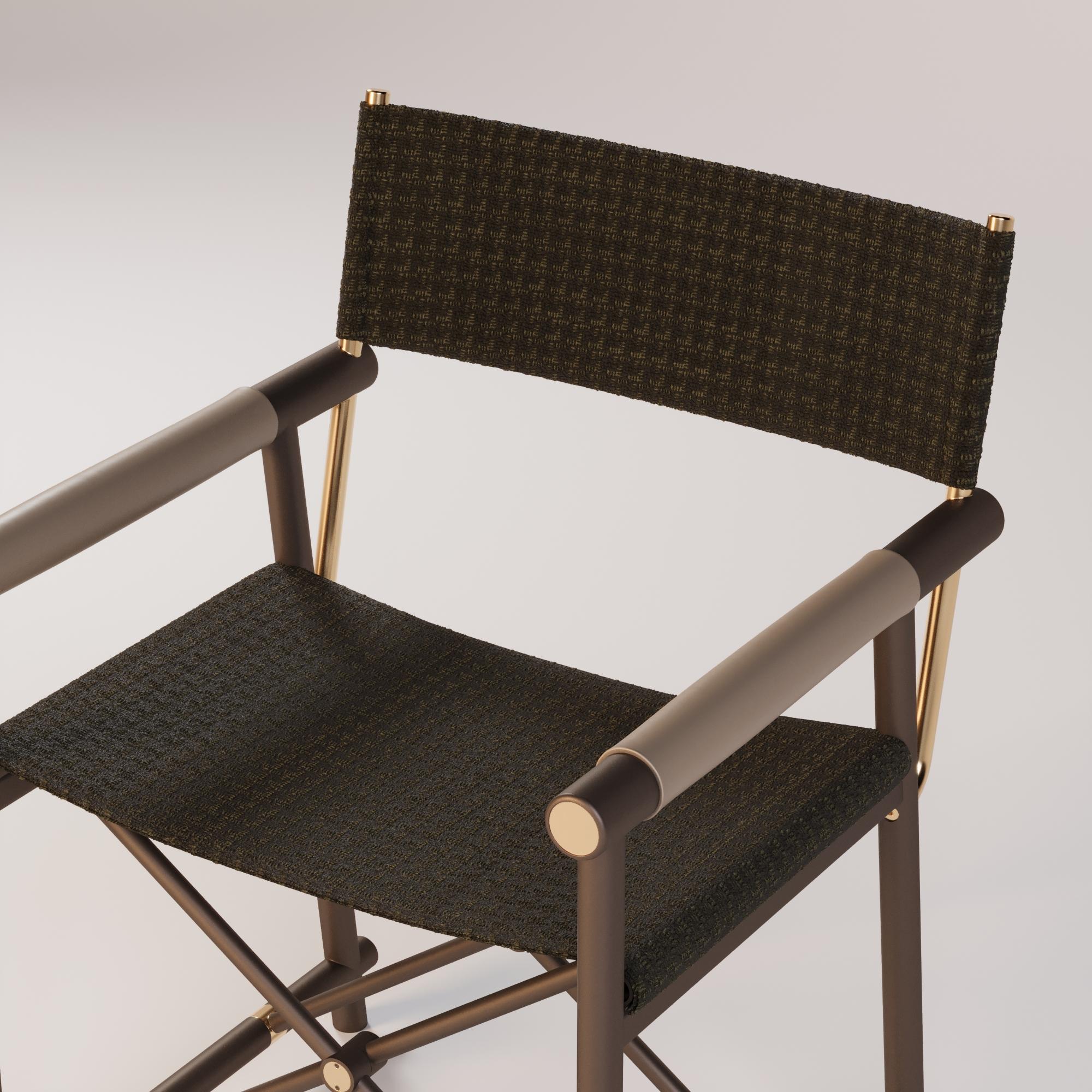 Silla moderna de exterior con tejido impermeable marrón Portugués en venta