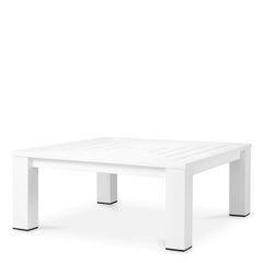 Modern Outdoor Coffee Table with a Matte White Finish.