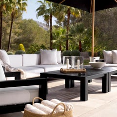 Modern Outdoor Coffee Table with Black Finish.
