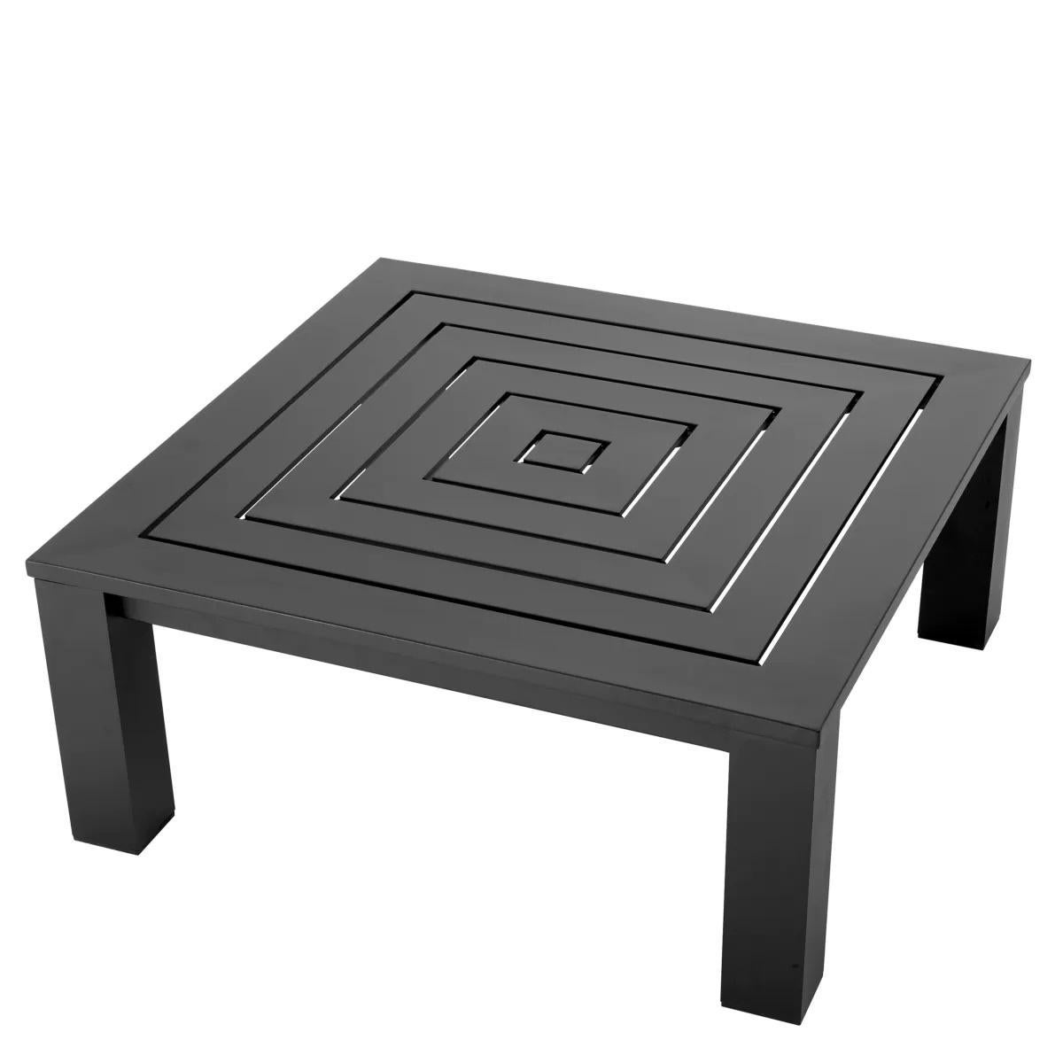 Moderne Table basse moderne d'extérieur avec finition noire. en vente