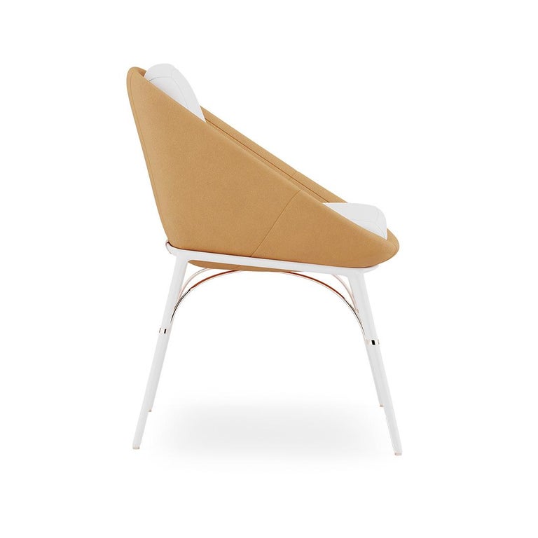 Modern Waterproof Leather and Stainless Steel Outdoor Dining Chair For