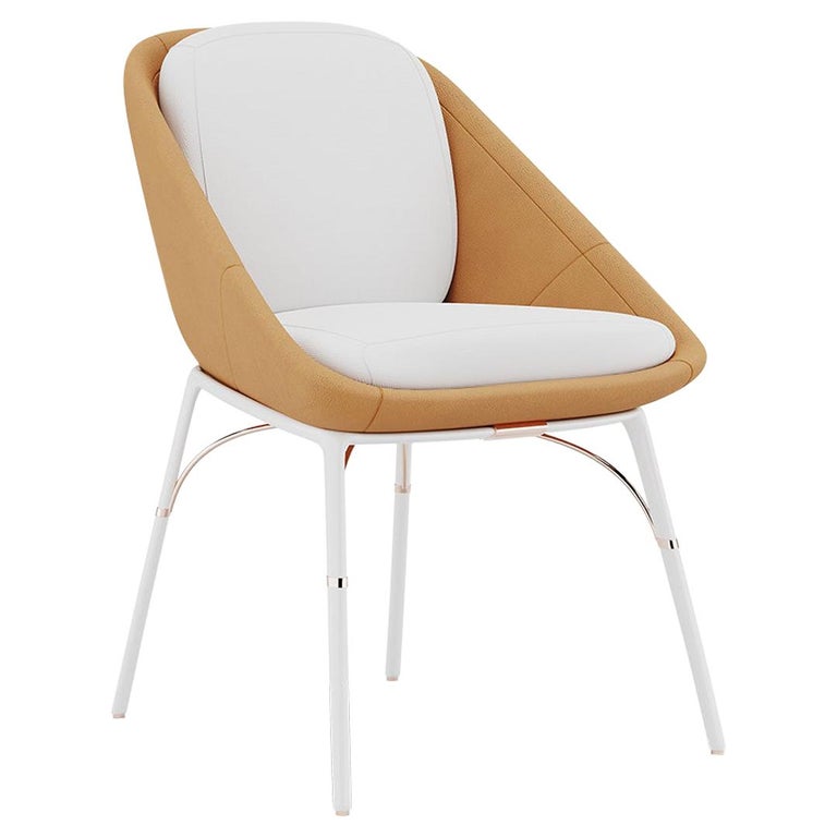 Modern Waterproof Leather and Stainless Steel Outdoor Dining Chair For