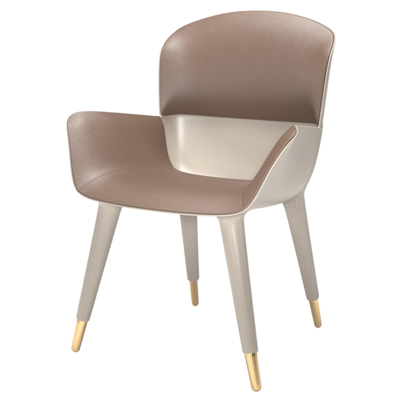 Fauteuil de salle à manger d'extérieur Contemporary avec cuir