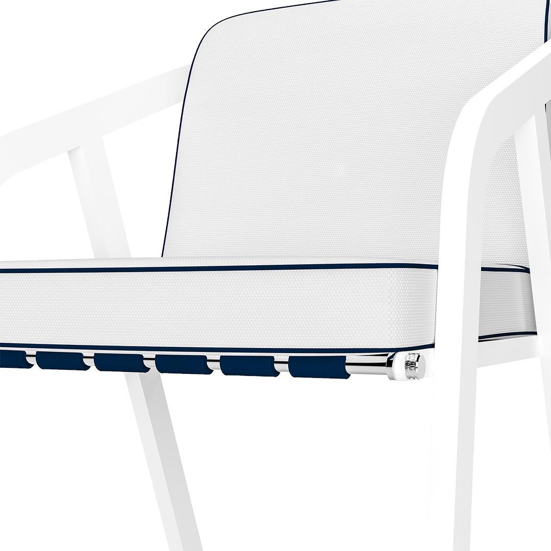 Silla moderna de exterior con arneses de cuero azul marino Siglo XXI y contemporáneo en venta