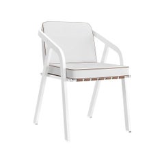White Stainless Steel Modern Outdoor Dining Chair