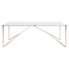 Modern Outdoor Dining Table Stainless Steel with Copper Plated Legs
