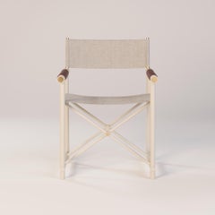 Modern Outdoor Director's Chair with Leather Details