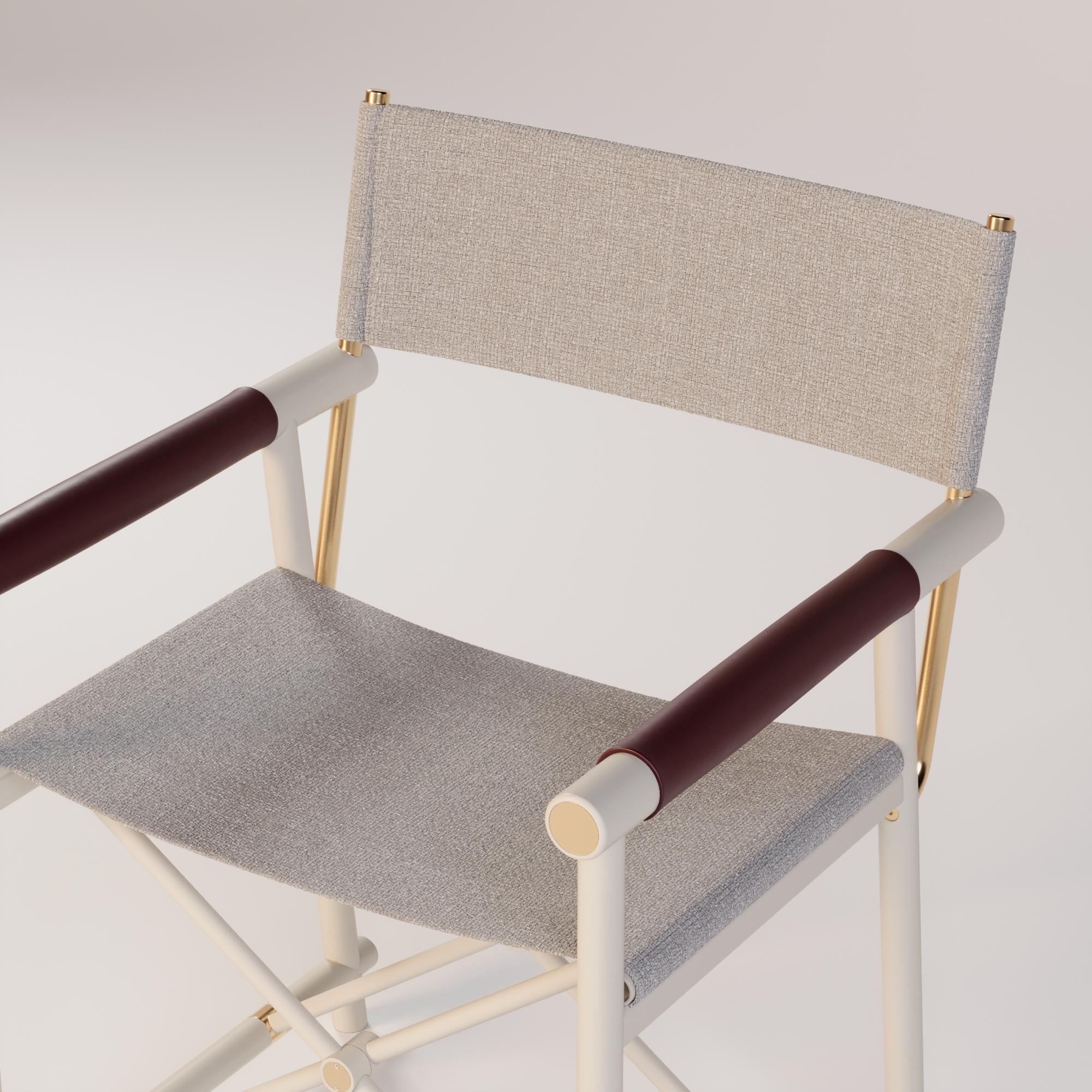 Silla de director moderna para exteriores con detalles de cuero Portugués en venta