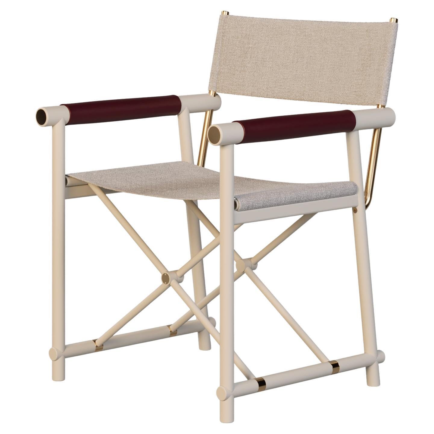 Outdoor Director's Chair in Modern Design with Leather Details