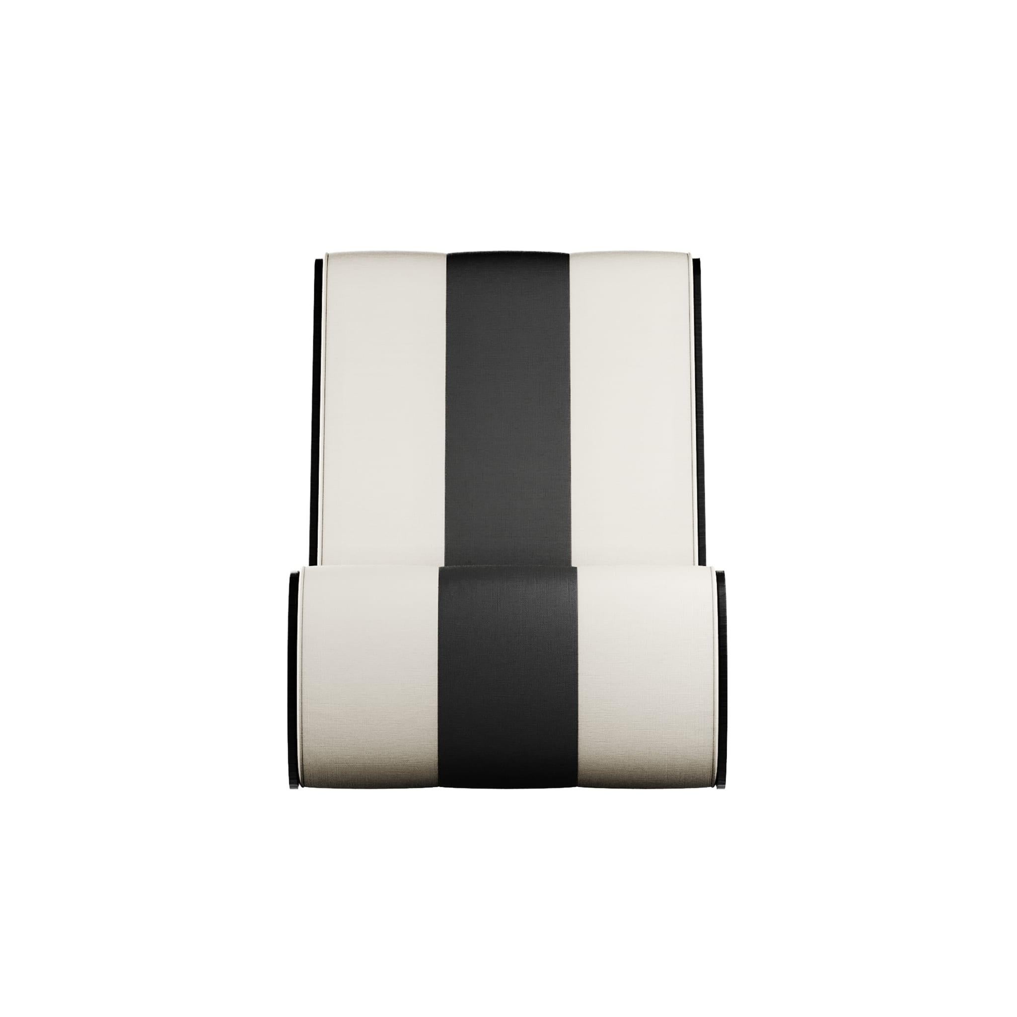 black and white striped lounge chairs
