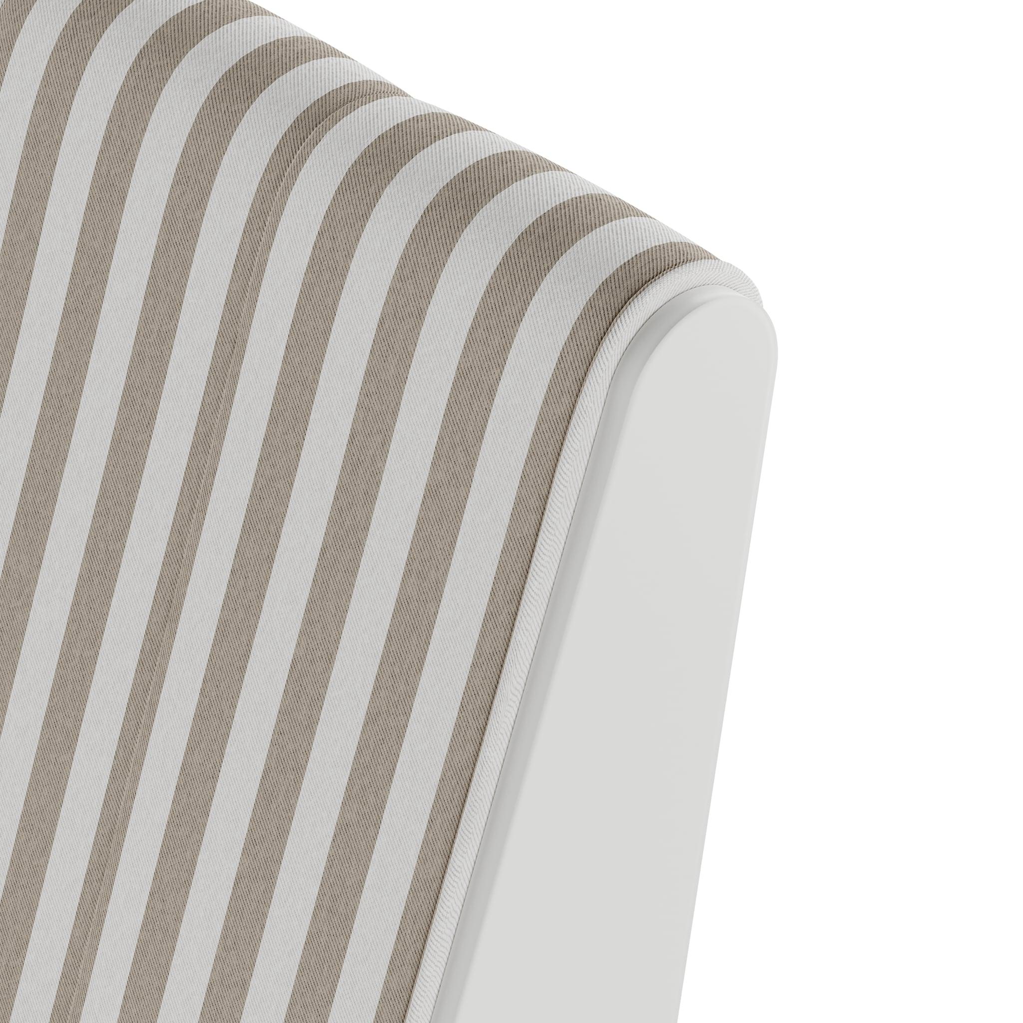 Modern Outdoor Folding Sun Lounge Chair Beige White Stripes & Golden Details For Sale 1