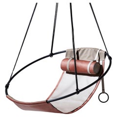 Modern Outdoor Garden Swing Chair in Earth Tones