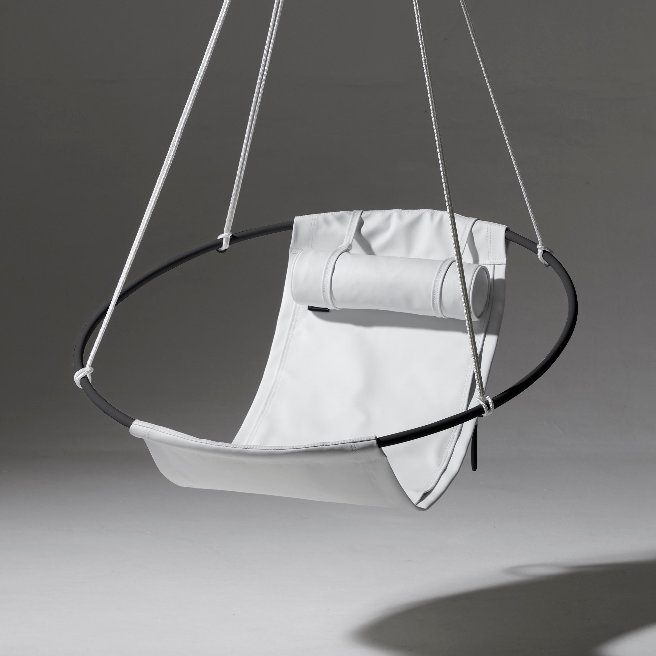 Our SLING hanging chair which is crafted with Spradling Silvertex material – a highly-
sustainable environmentally-friendly vegan material.
The Slings can be ordered as a SINGLE but also works together as a pair, which is slightly
different from