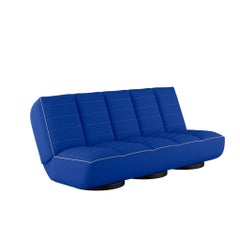 Modern Outdoor Indigo Blue Sofa Folding Daybed Upholstered Bouclé White Details