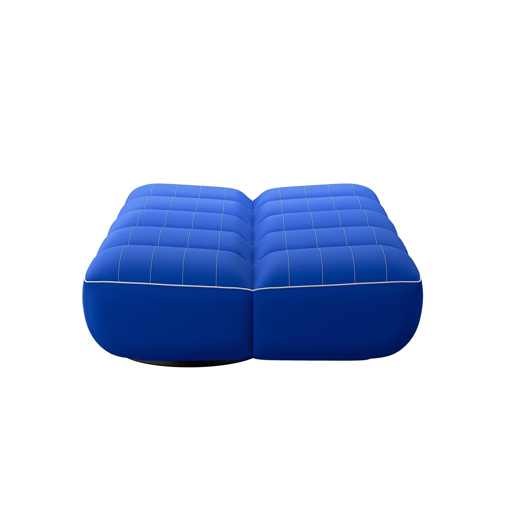 Sofá plegable de exterior moderno Azul Añil Daybed Tapizado Bouclé Blanco Detalles Portugués en venta