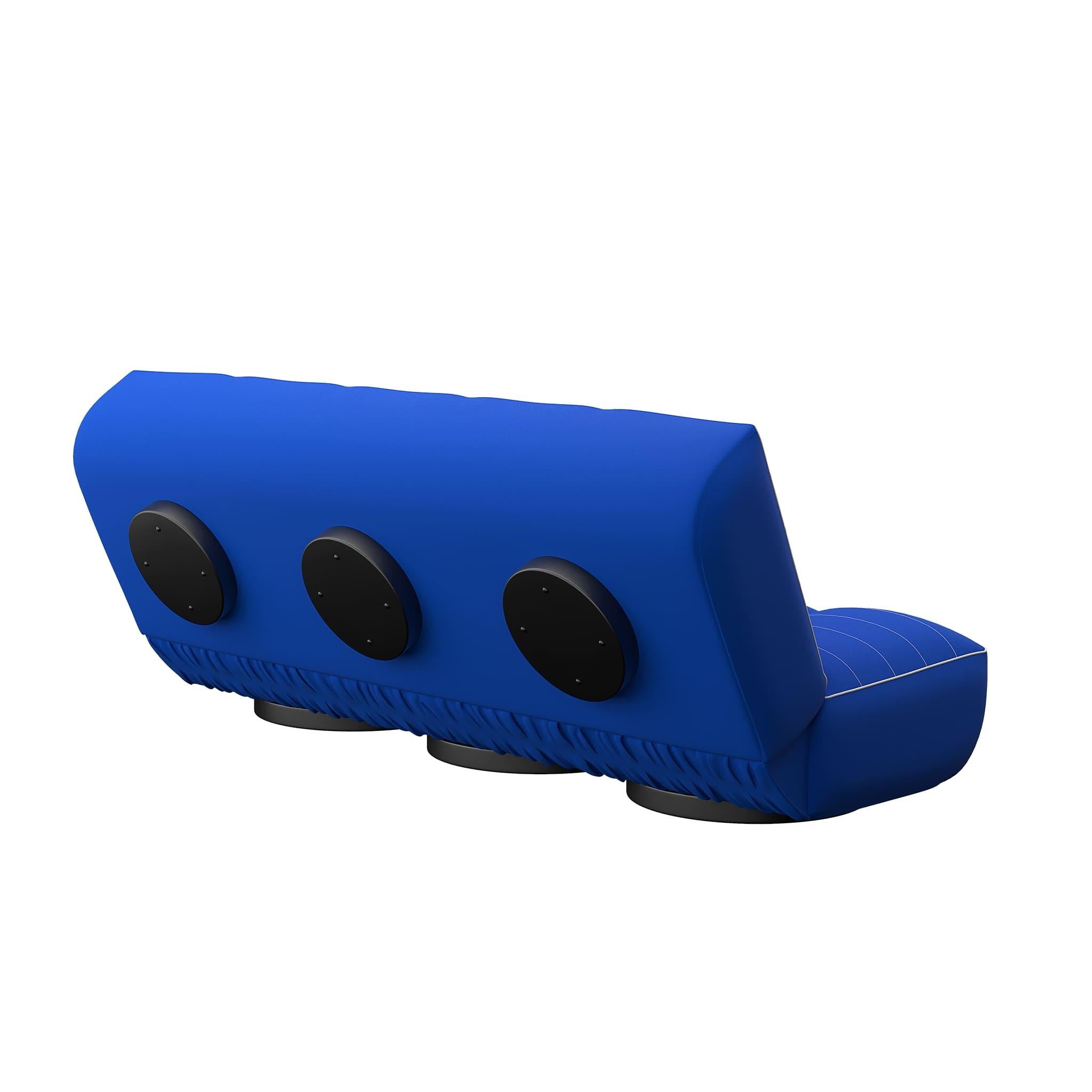 Sofá plegable de exterior moderno Azul Añil Daybed Tapizado Bouclé Blanco Detalles Siglo XXI y contemporáneo en venta