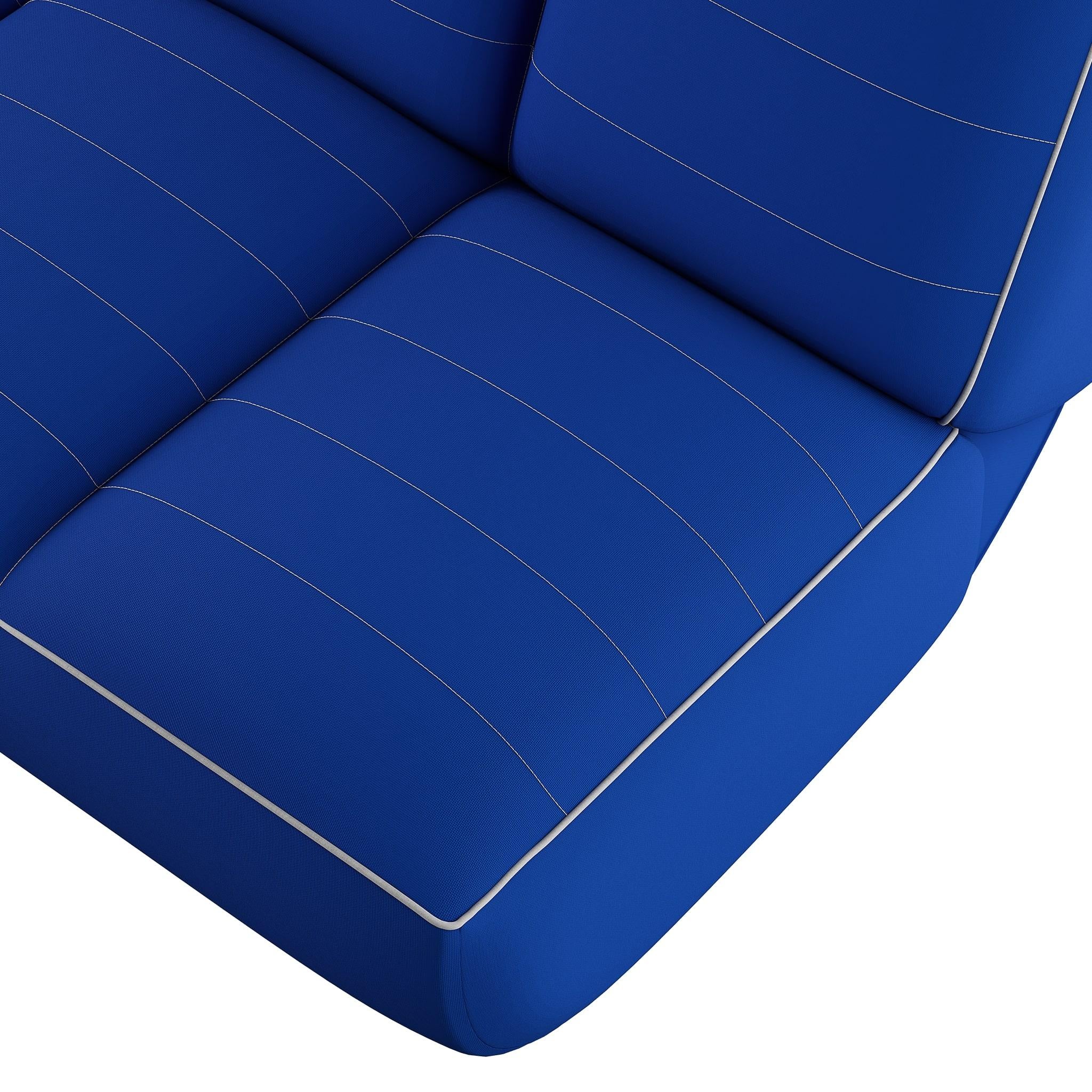 Sofá plegable de exterior moderno Azul Añil Daybed Tapizado Bouclé Blanco Detalles Tela en venta