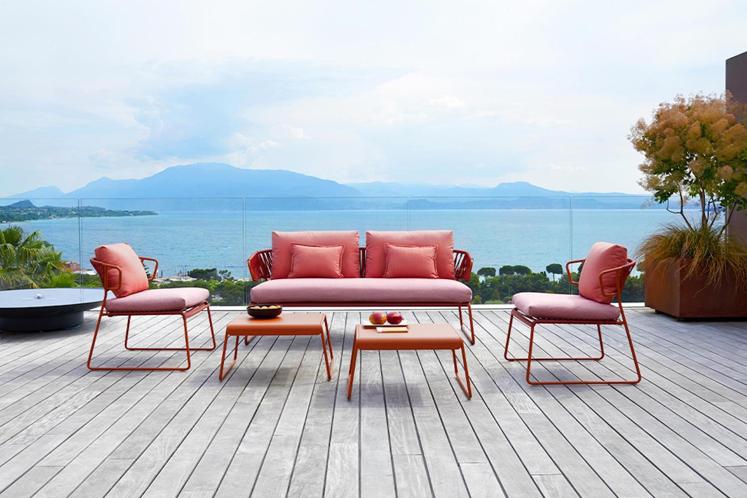 Modern Outdoor or Indoor Metal and Cord Sofa, 21 Century For Sale 4