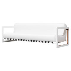 Modernes Terrassensofa mit Details aus verkupfertem Edelstahl