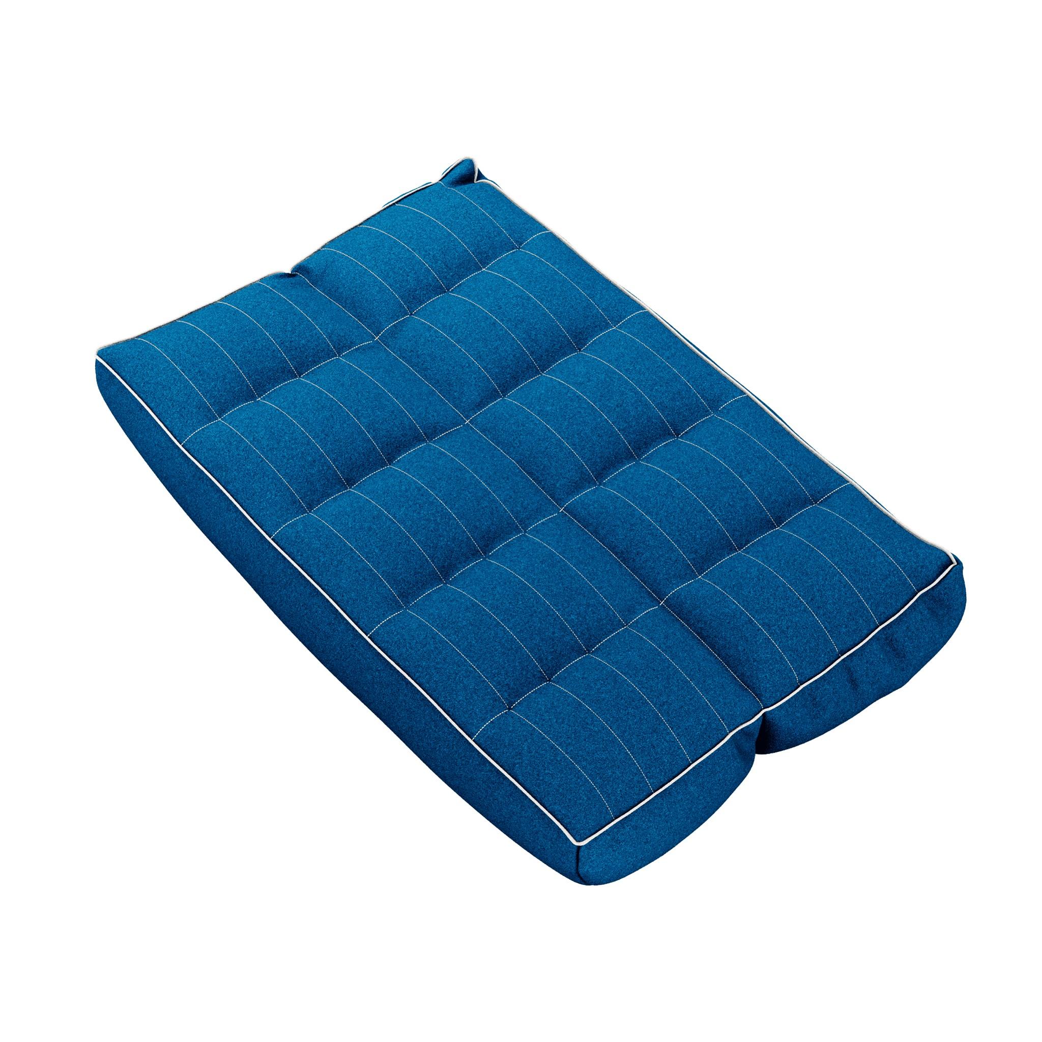 Modernes Outdoor-Sofa Klappbares Daybed gepolstert Blau Bouclé Weiß Details (Moderne der Mitte des Jahrhunderts) im Angebot