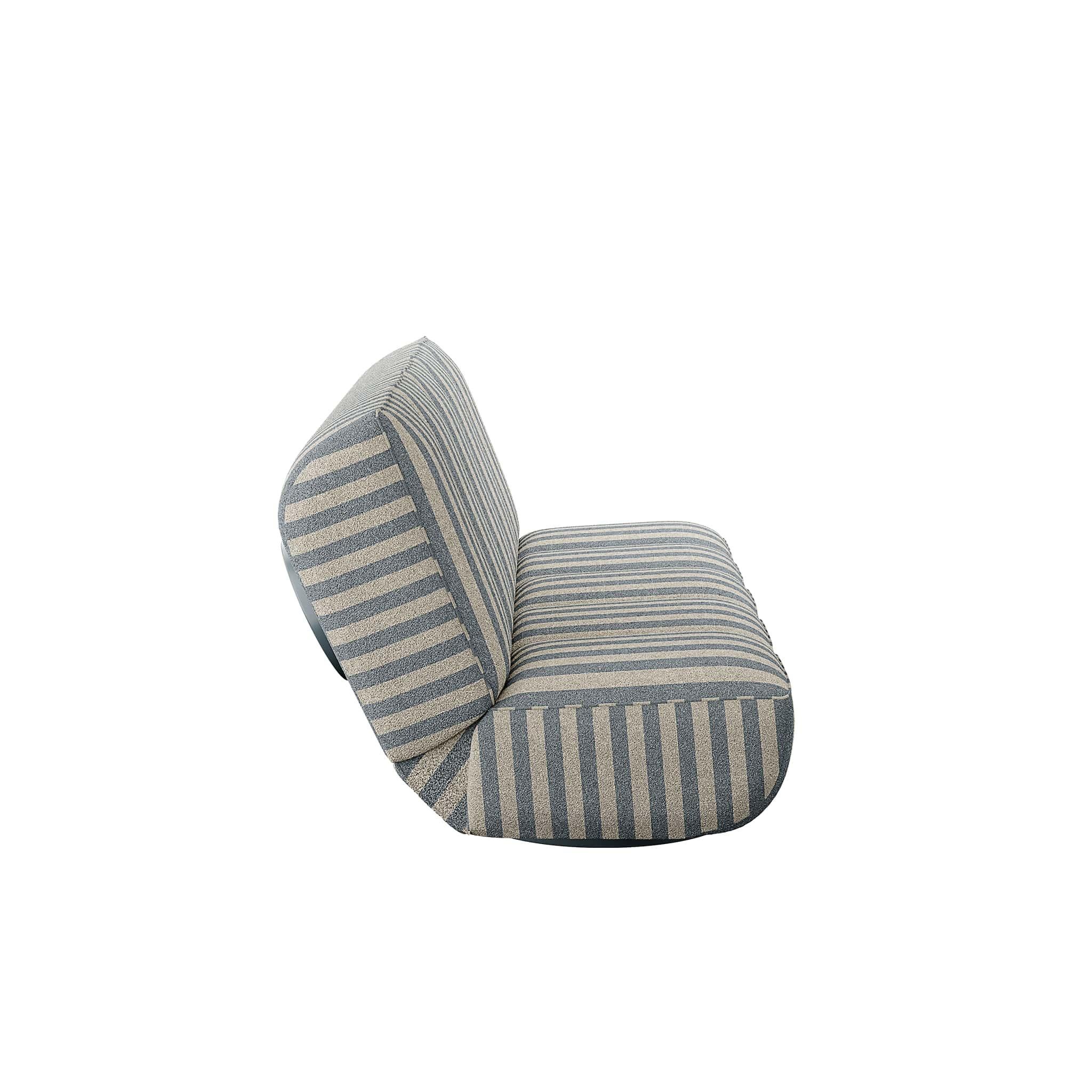 Mid-Century Modern Modern Outdoor Sofa Folding Daybed Upholstered in Outdoor Blue Striped Fabric For Sale