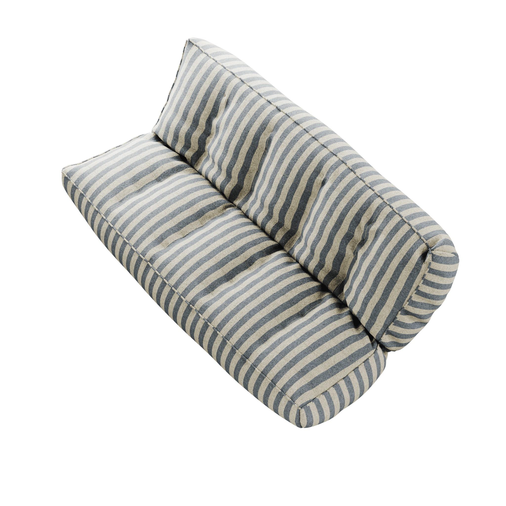 Modern Outdoor Sofa Folding Daybed Upholstered in Outdoor Blue Striped Fabric For Sale 2