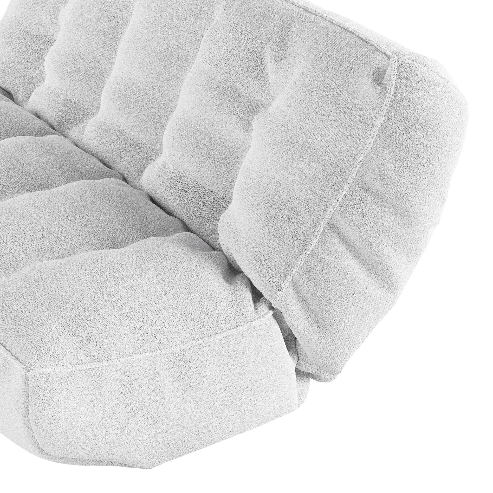 Modern Outdoor Sofa Folding White Daybed Upholstered in Sand Outdoor Fabric In New Condition For Sale In Porto, PT