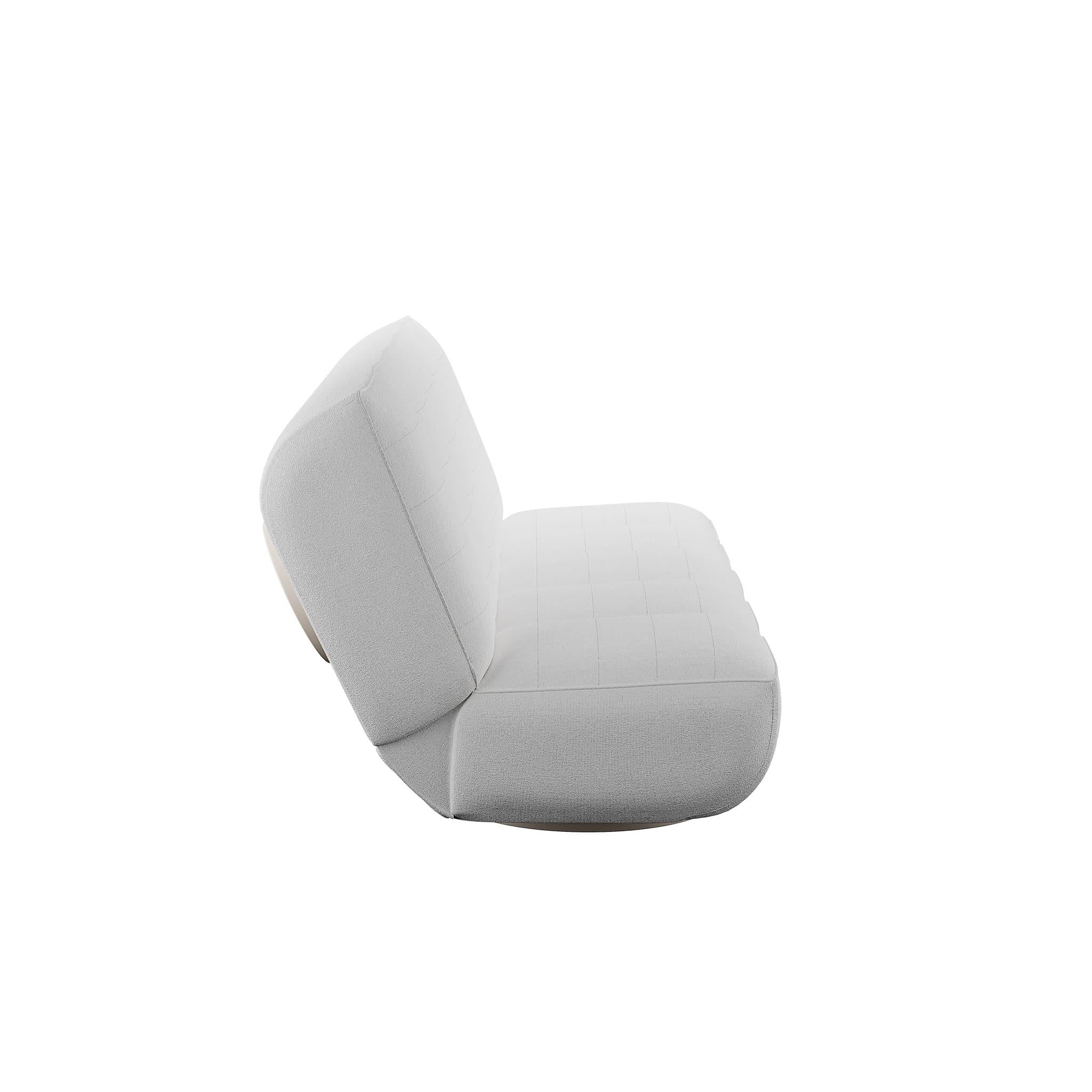 Tissu Canapé d'extérieur pliant blanc tapissé de tissu d'extérieur sable en vente