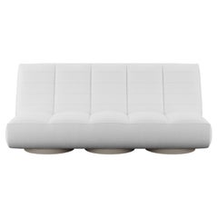 Modernes Outdoor-Sofa Klappbares weißes Daybed gepolstert in Sand Outdoor-Stoff