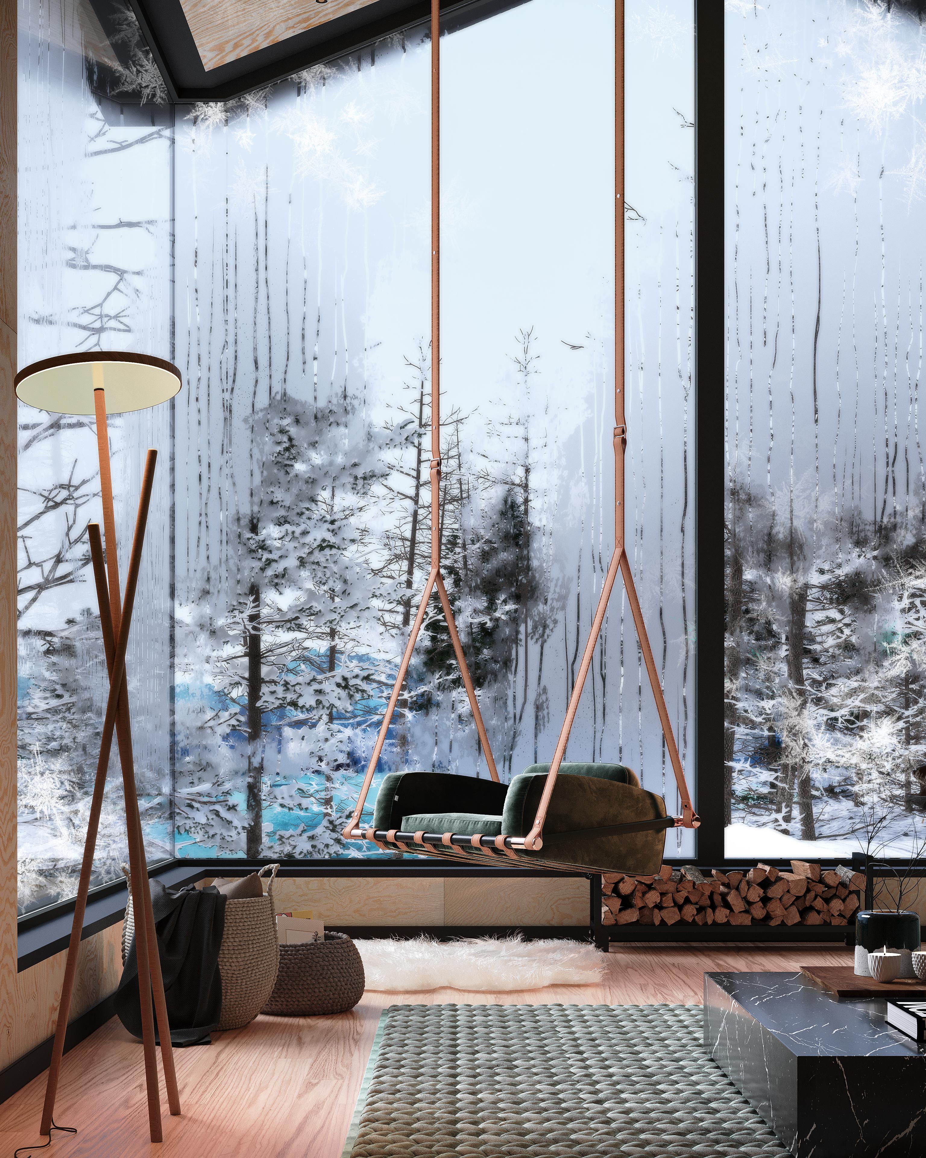 Sedia sospesa moderna per esterni in acciaio inox con pelle e tessuto acrilico In condizioni Nuovo in vendita a Santo Tirso, PT