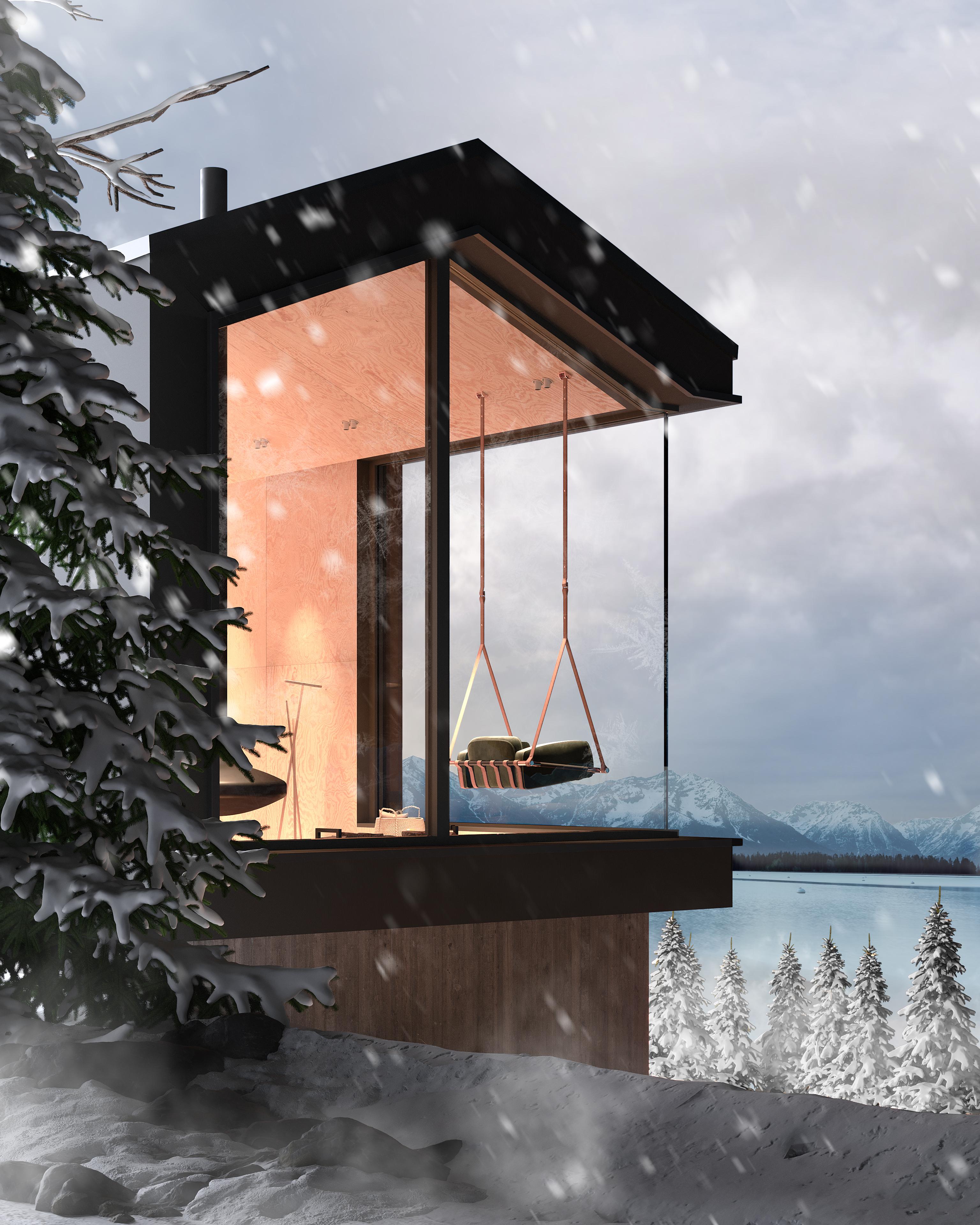 XXI secolo e contemporaneo Sedia sospesa moderna per esterni in acciaio inox con pelle e tessuto acrilico in vendita