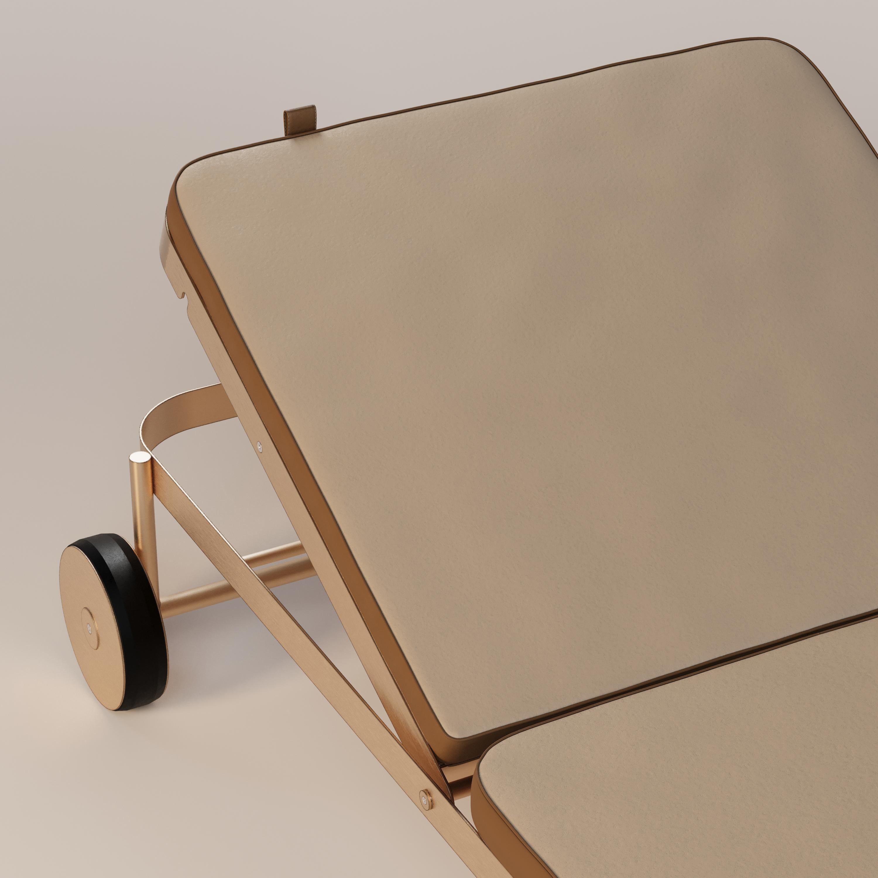 Elegante sofá-cama de exterior con diseño dorado Cepillado en venta