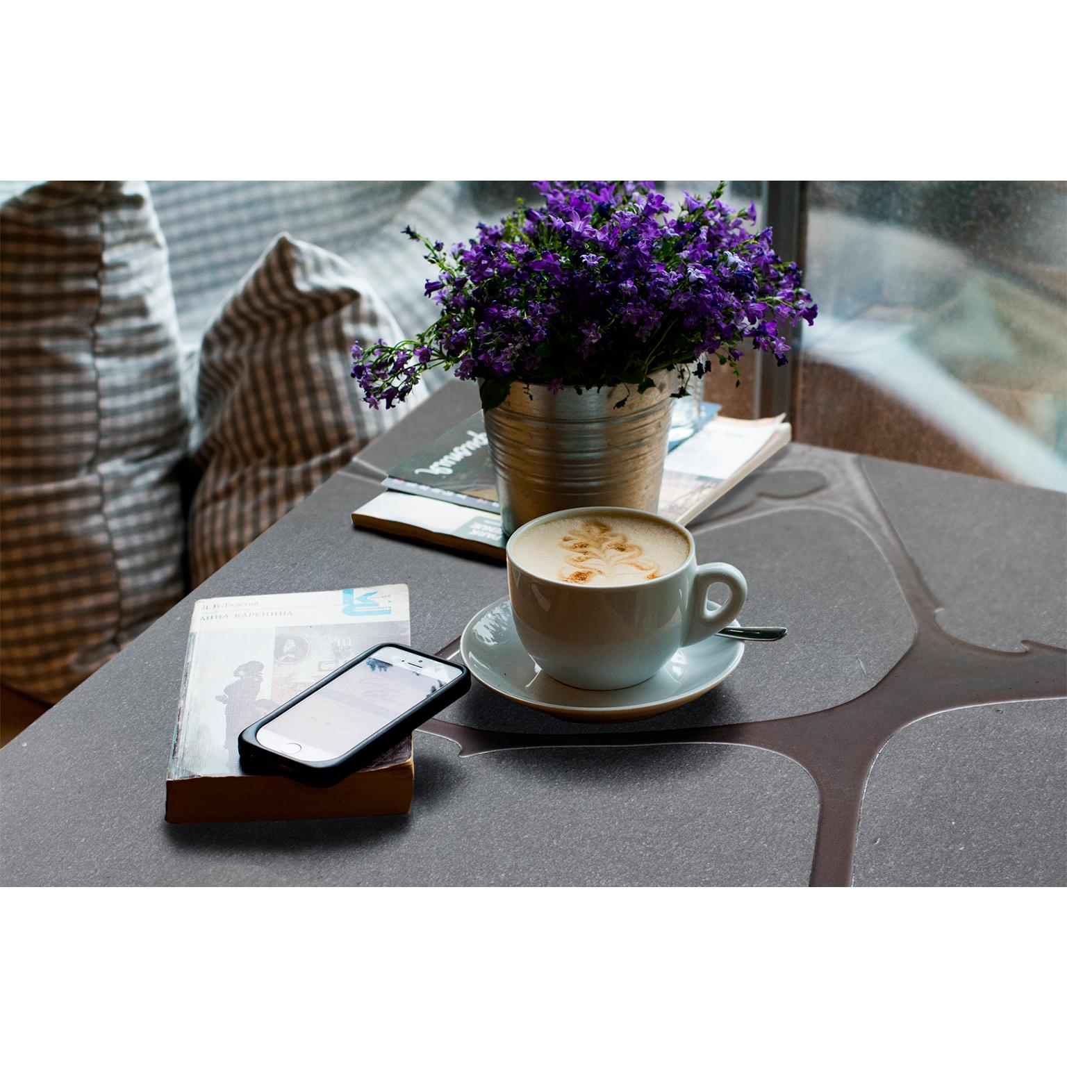 Contemporary Modern Outdoor Table in Lava Stone and Steel, Venturae v1 white, Filodifumo For Sale