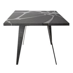 Table d'extérieur moderne en pierre de lave et acier, Venturae v2, Filodifumo