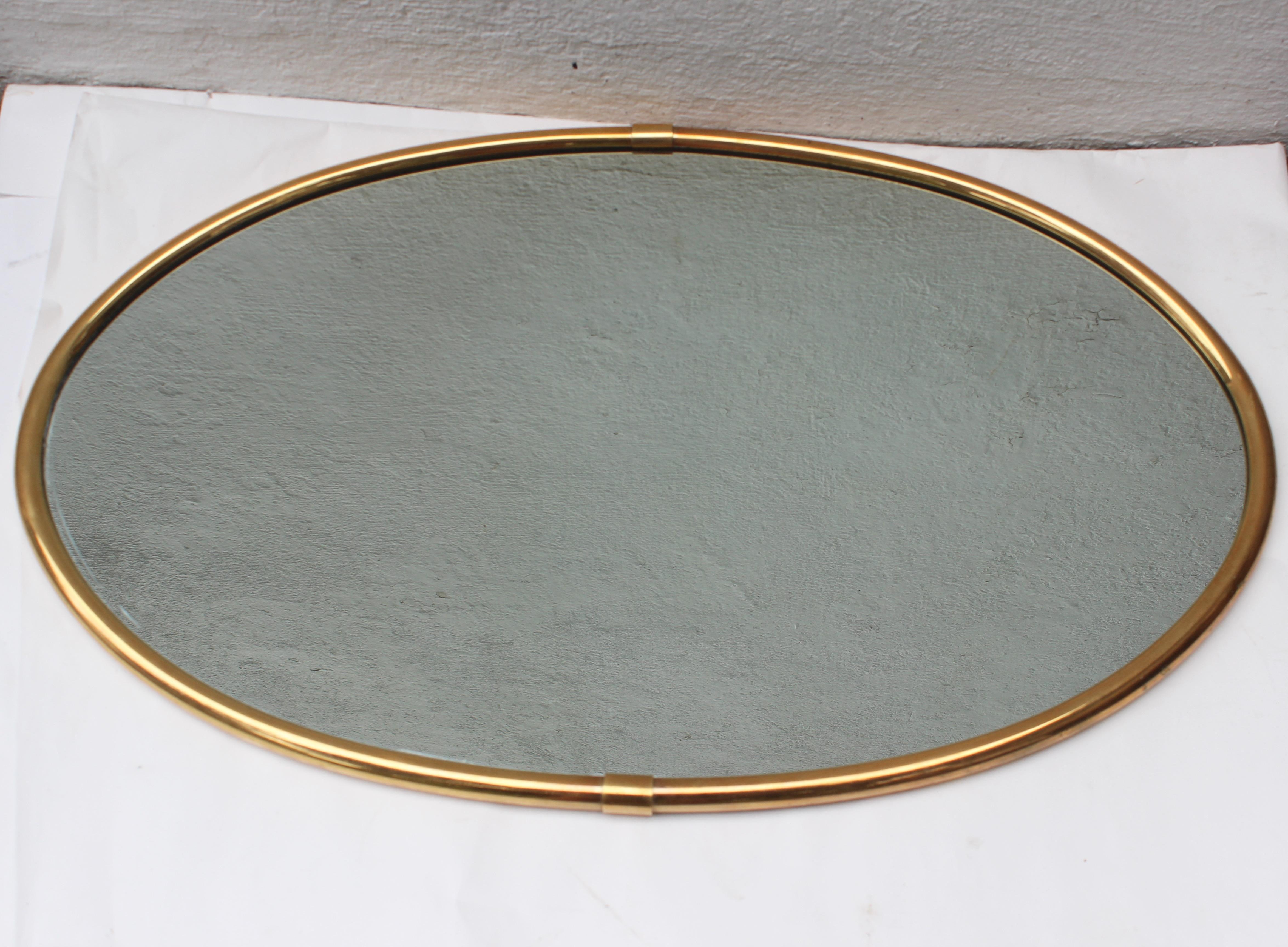 Modern Oval Brass Mirror 4