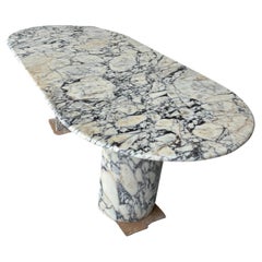 Modern Oval Calacatta Viola Dining Table - Handmade Natural Stone Kitchen Table