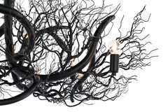Modern Oval Chandelier, Black Matte Finish, Desert Wind Collection