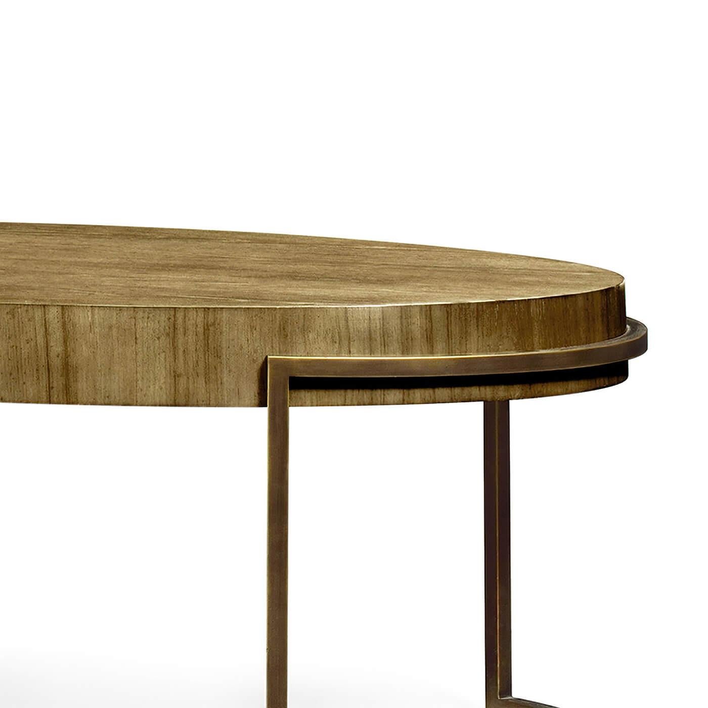 Mid-Century Modern Modern Oval Chestnut Coffee Table