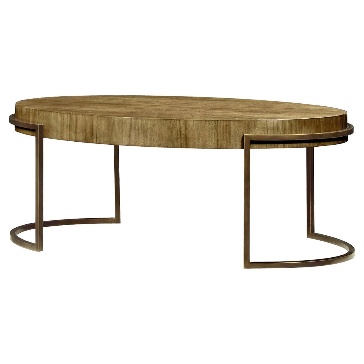 Modern Oval Chestnut Coffee Table