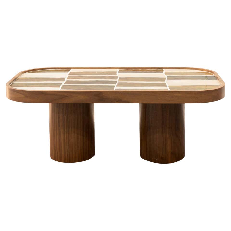Illustration of Minimalist Coffee Table With A Pedestal Base Design