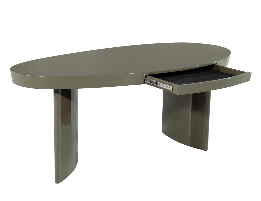 American Modern Oval Green Cadence Writing Desk by Century Furniture