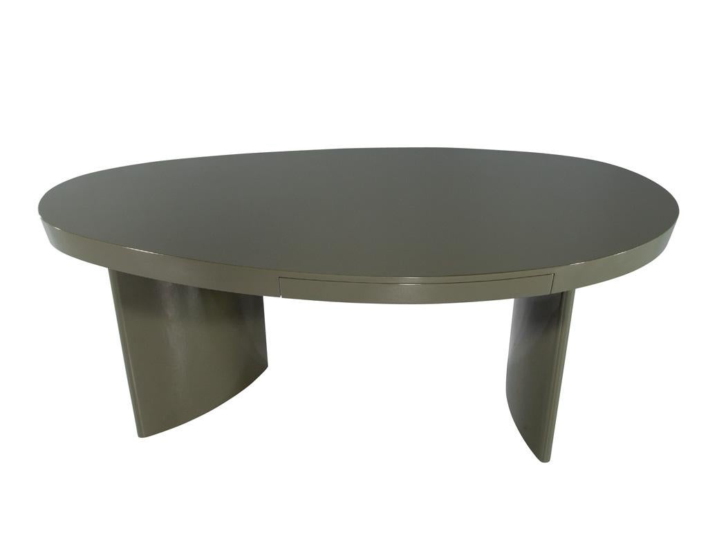 Modern Oval Green Cadence Writing Desk by Century Furniture In Excellent Condition In North York, ON