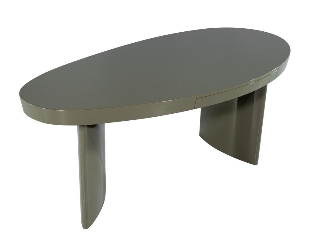 Contemporary Modern Oval Green Cadence Writing Desk by Century Furniture