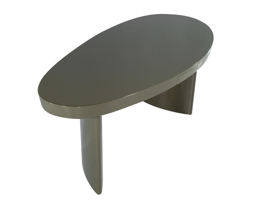 Wood Modern Oval Green Cadence Writing Desk by Century Furniture